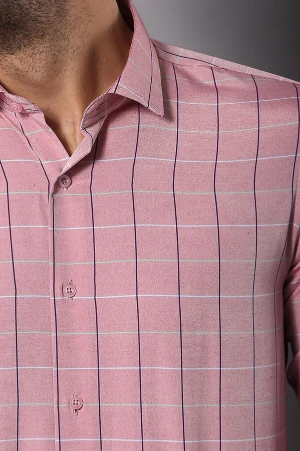 Camisa de cuadros rosas para hombre | Wessi