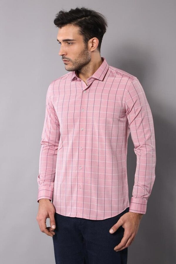 Pink Plaid Men's Shirt | Wessi