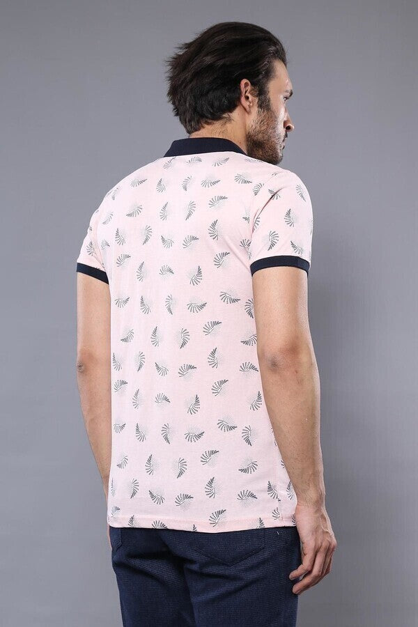 Pink Printed Polo T-Shirt | Wessi