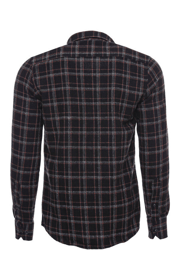 Camisa de leñador a cuadros para hombre, color negro - Wessi