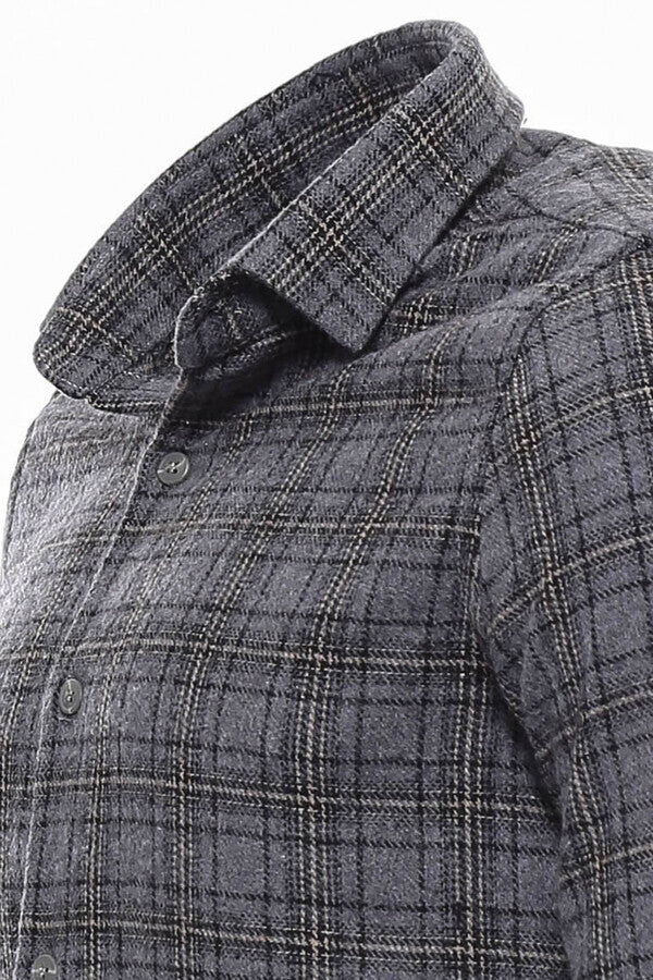 Camisa de leñador a cuadros gris oscuro para hombre - Wessi