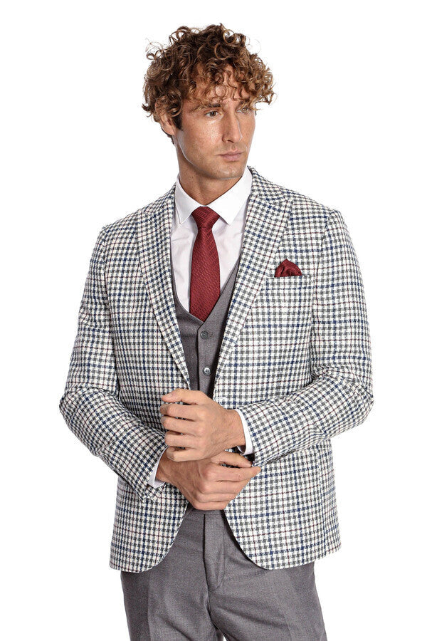 Plaid Grey Men's Suit - Wessi