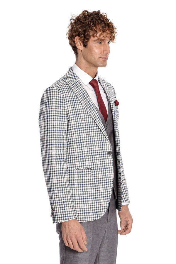 Plaid Grey Men's Suit - Wessi