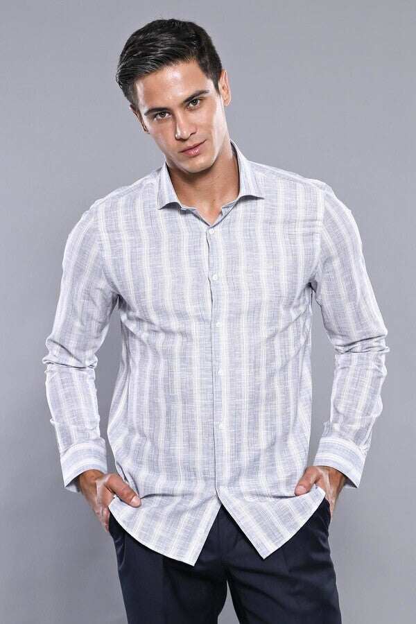 Camisa de rayas azules para hombre | Wessi