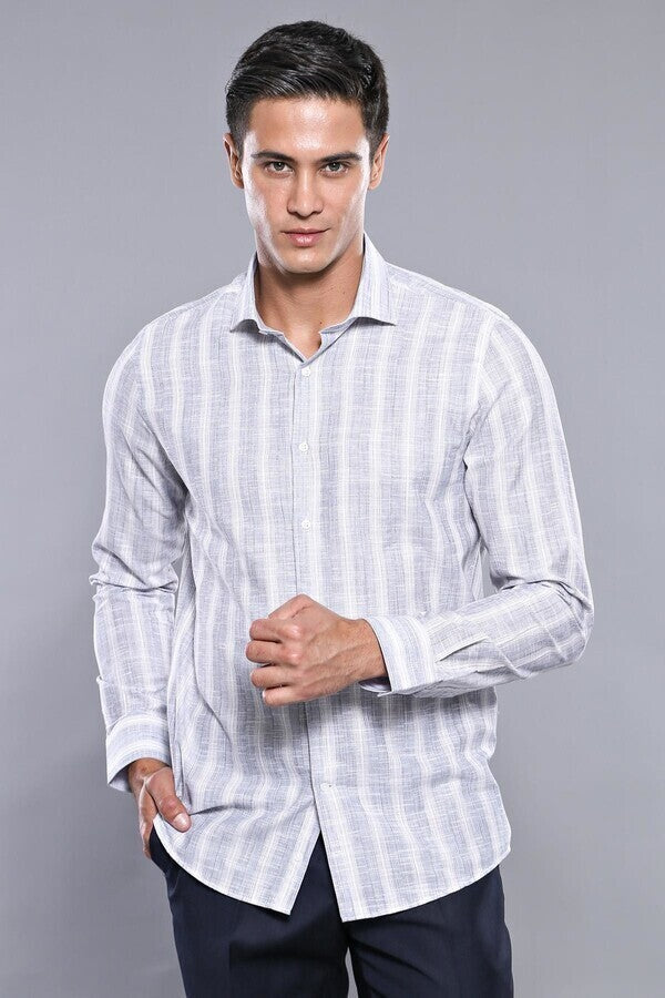 Camisa de rayas azules para hombre | Wessi