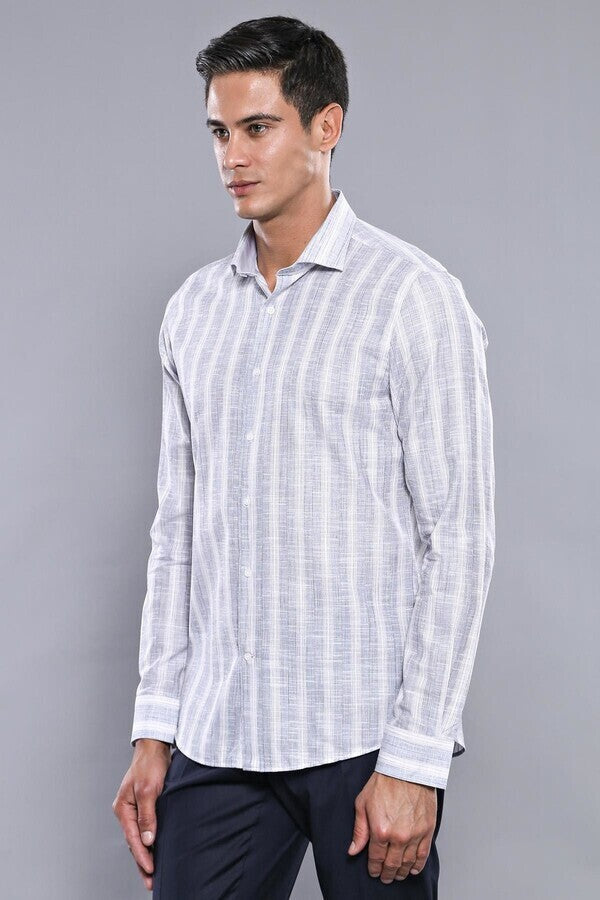 Camisa de rayas azules para hombre | Wessi