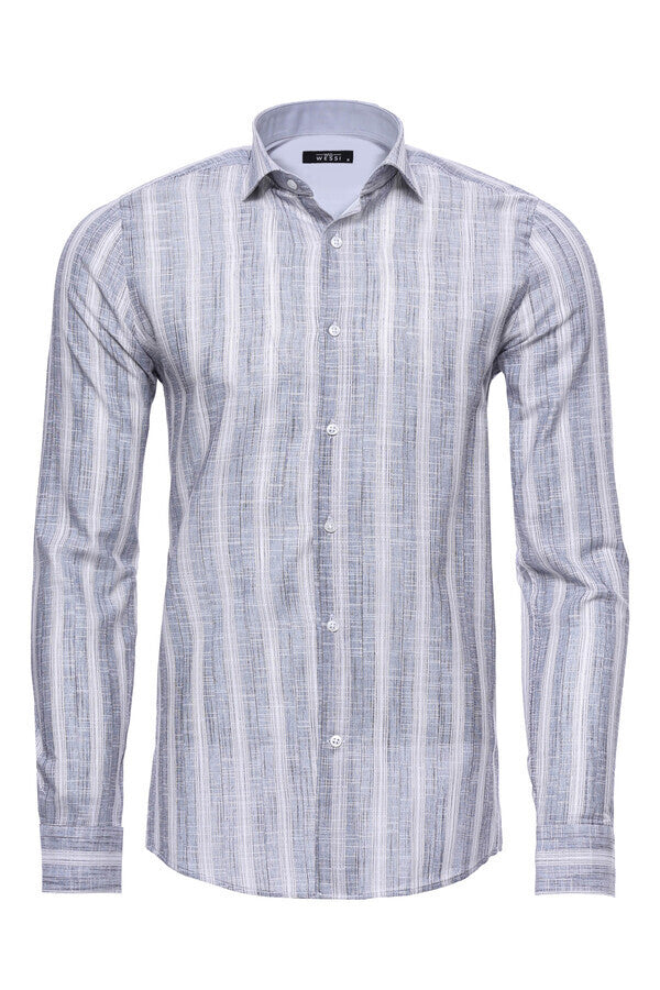 Camisa de rayas azules para hombre | Wessi