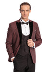 Plaid Patterned Burgundy Tuxedo | Wessi