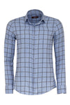 Camisa de cuadros azul de corte entallado para hombre - Wessi