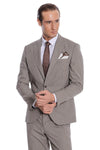 Plain 2 Piece Slim Fit Dark Grey Men Suit - Wessi