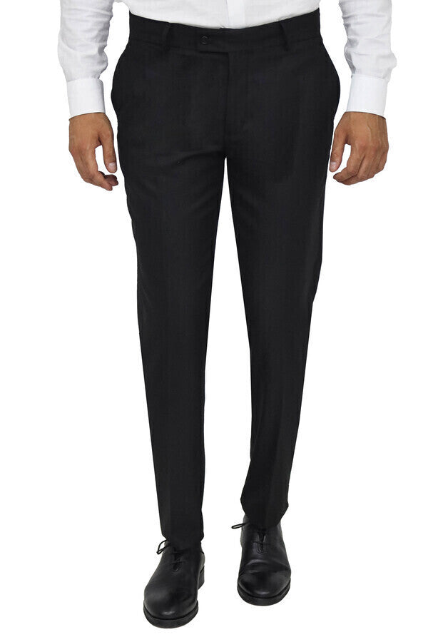 Pantalones negros lisos para hombre - Wessi