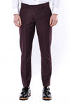 Plain Burgundy Men Trousers - Wessi