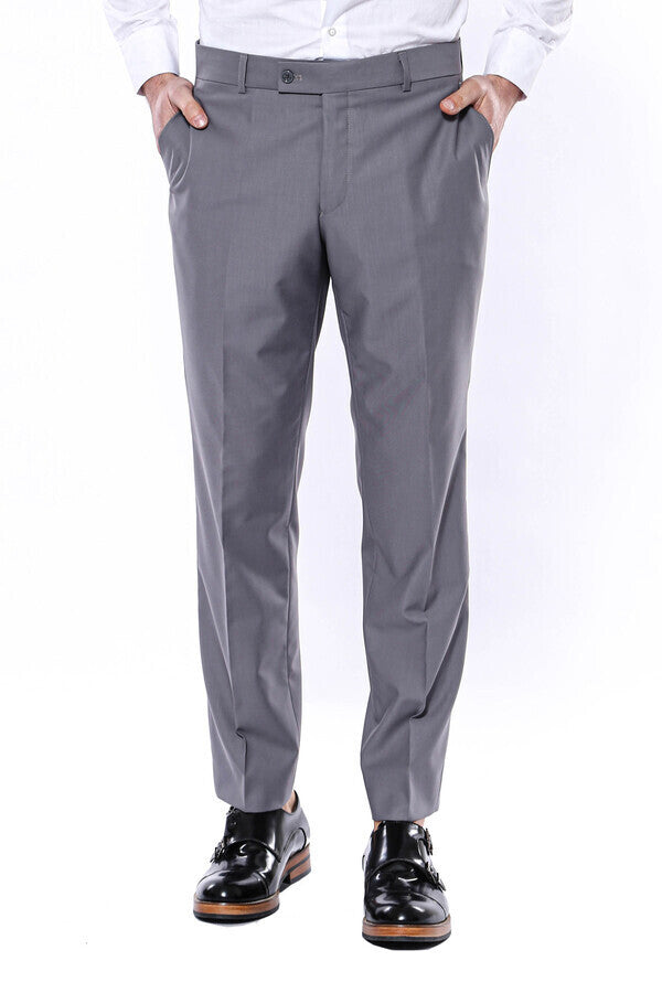 Pantalones de hombre gris liso - Wessi