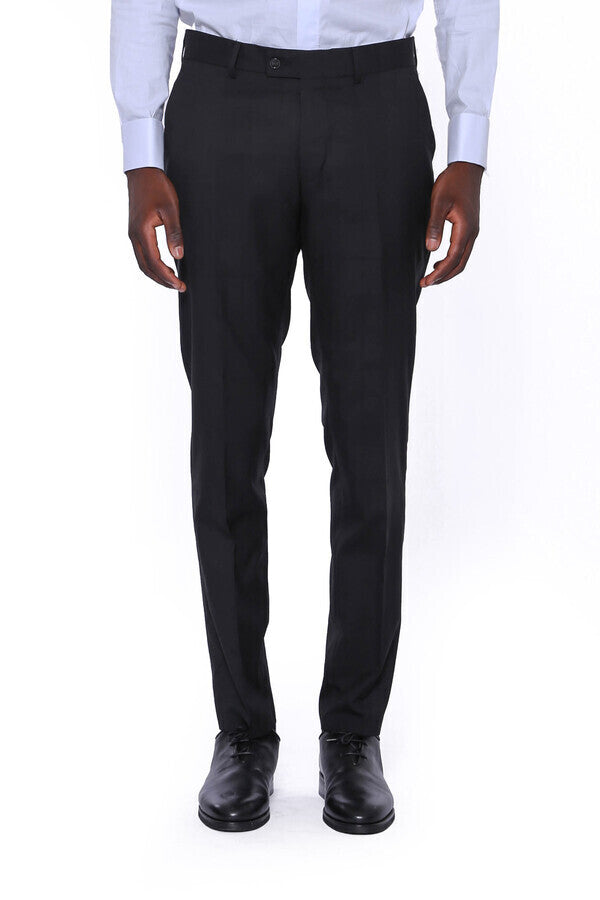 Pantalones negros lisos para hombre - Wessi