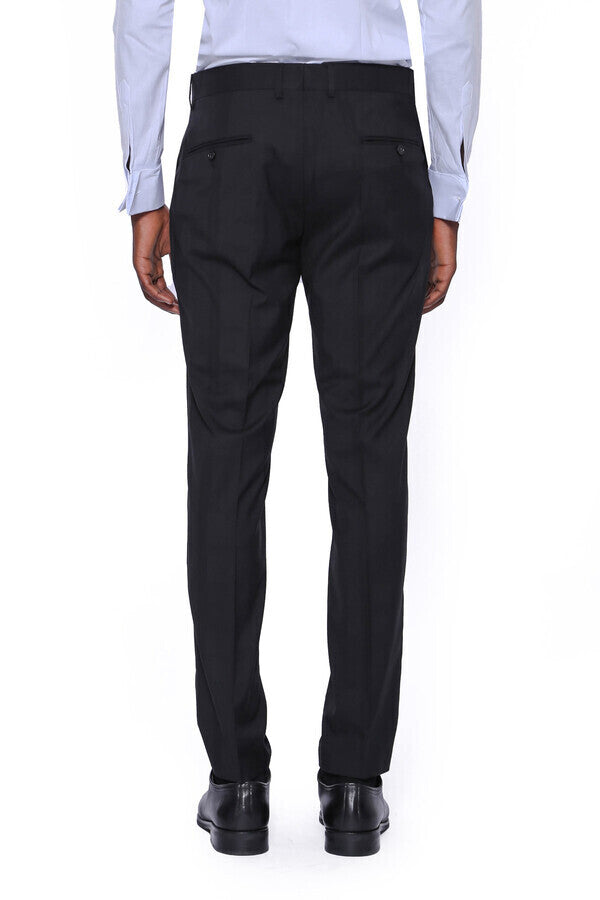 Pantalones negros lisos para hombre - Wessi