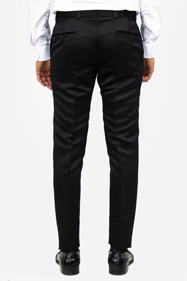 Pantalones negros lisos para hombre - Wessi