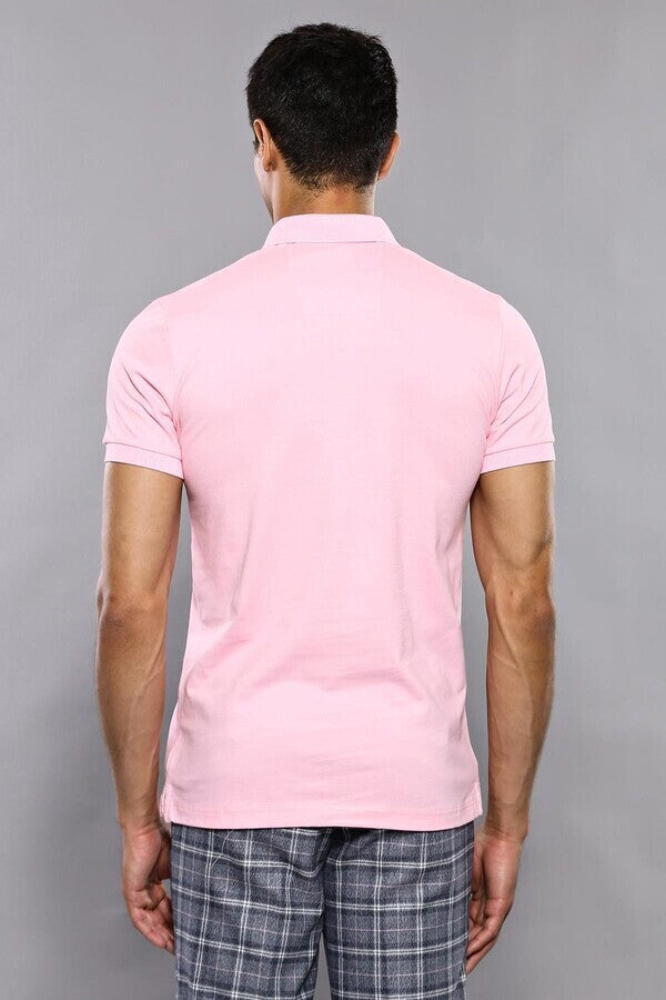 Camiseta polo lisa color rosa - Wessi