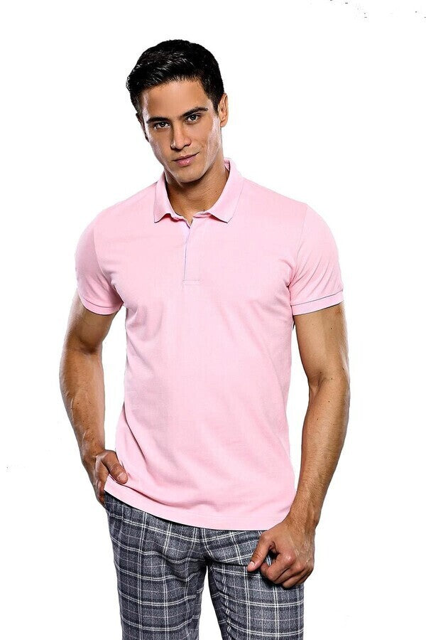 Camiseta polo lisa color rosa - Wessi