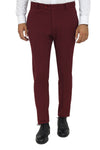 Pantalones lisos de corte entallado color burdeos para hombre - Wessi