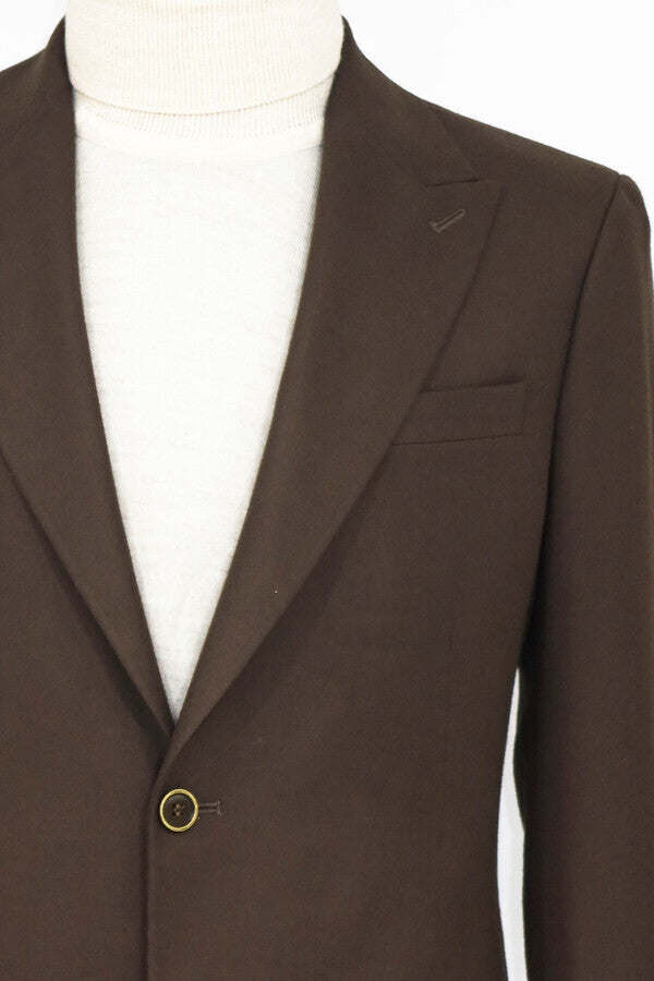 Plain Slim Fit Sport Brown Men Blazer - Wessi