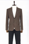 Plain Slim Fit Sport Brown Men Blazer - Wessi