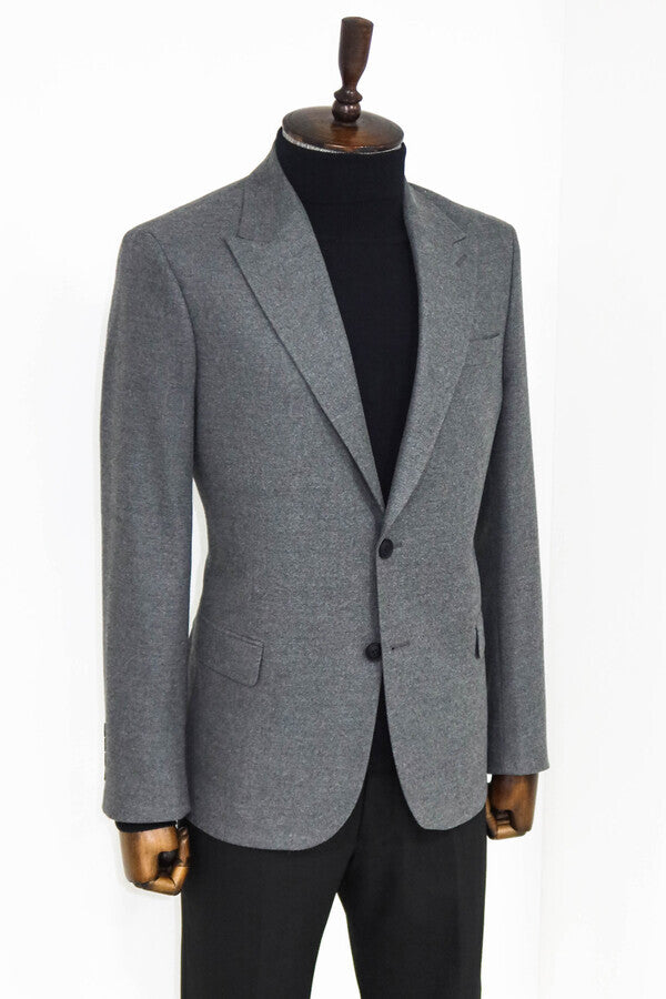 Blazer deportivo gris liso y ajustado para hombre - Wessi