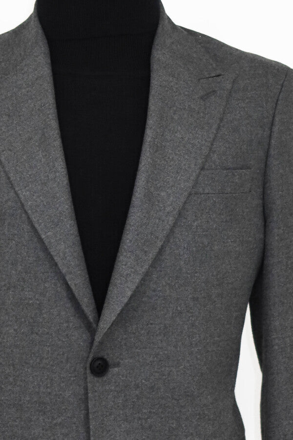 Blazer deportivo gris liso y ajustado para hombre - Wessi