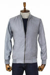 Plain Zippered Pockets Grey Men Bomber Coat - Wessi