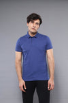 Camiseta Polo Plain Azul Índigo para hombre - Wessi