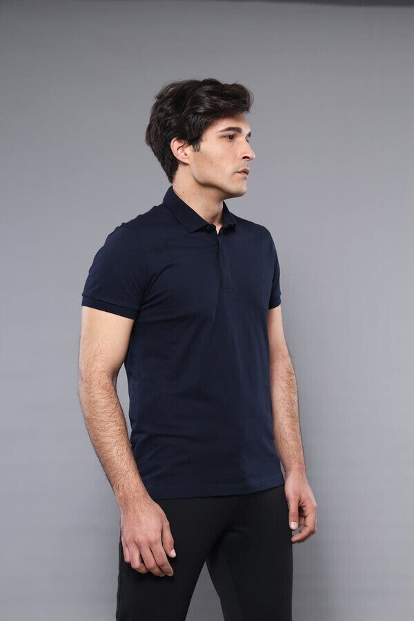 Camiseta Polo Plain Azul Marino | Wessi