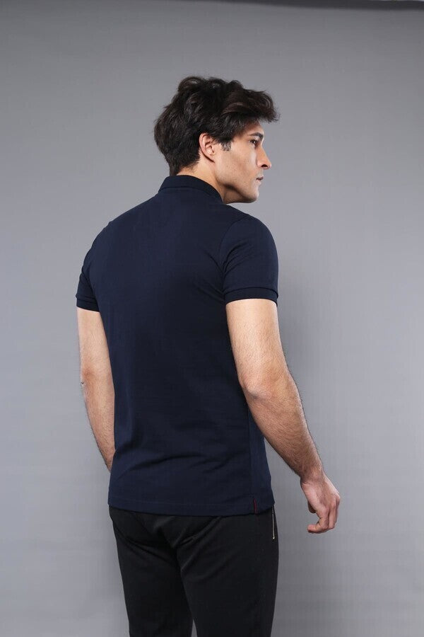 Camiseta Polo Plain Azul Marino | Wessi