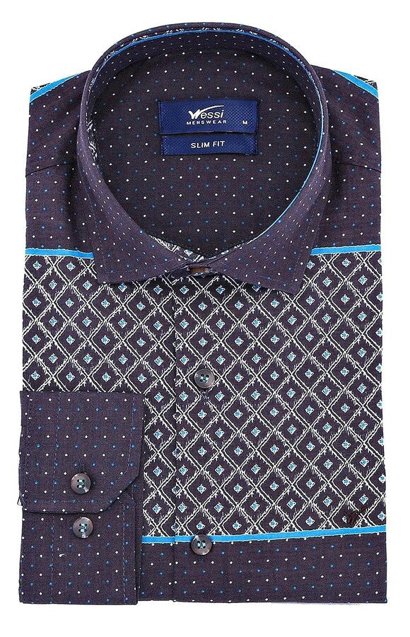 Camisa marrón de algodón estampada - Wessi