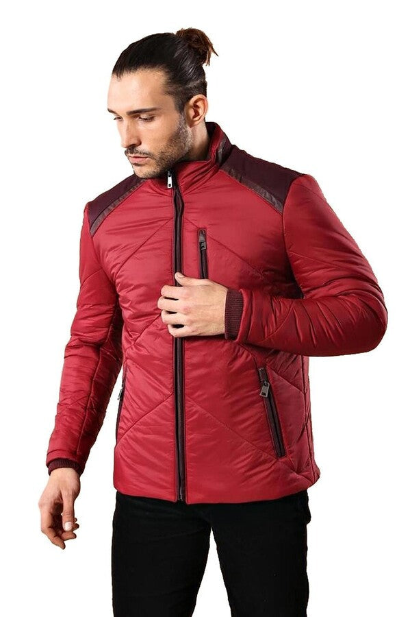 Red Quilted Down Coat - Wessi