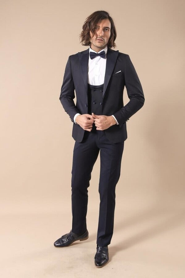 Removable Shawl Collar Black Tuxedo | Wessi