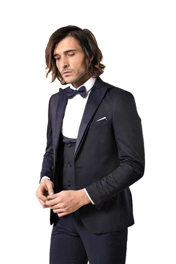 Removable Shawl Collar Black Tuxedo | Wessi