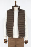 Reversible Puffer Brown Men Down Vest - Wessi