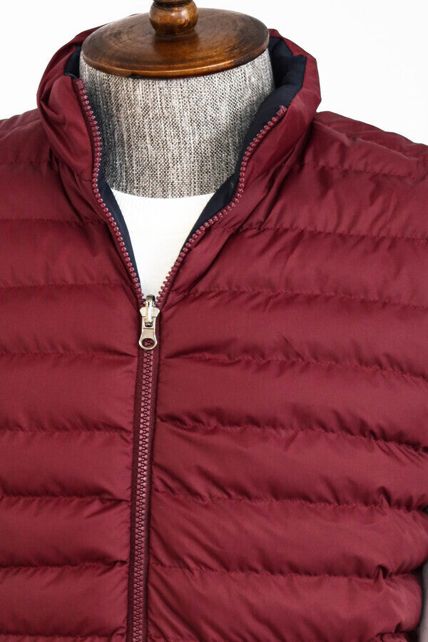 Reversible Puffer Burgundy Men Down Vest - Wessi