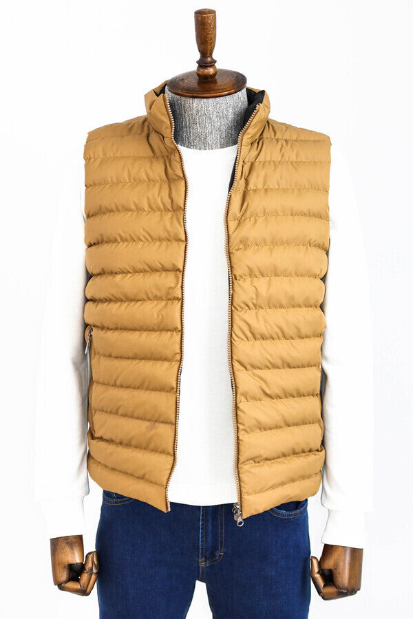 Reversible Puffer Yellow Men Down Vest - Wessi