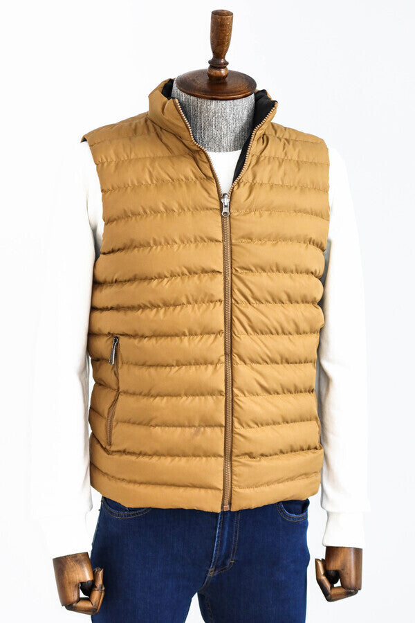 Reversible Puffer Yellow Men Down Vest - Wessi