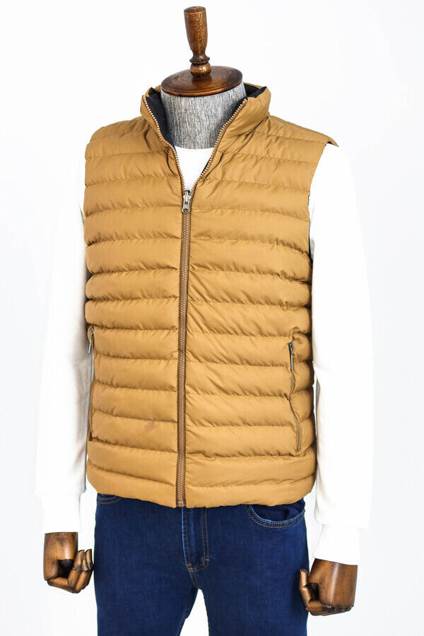 Reversible Puffer Yellow Men Down Vest - Wessi