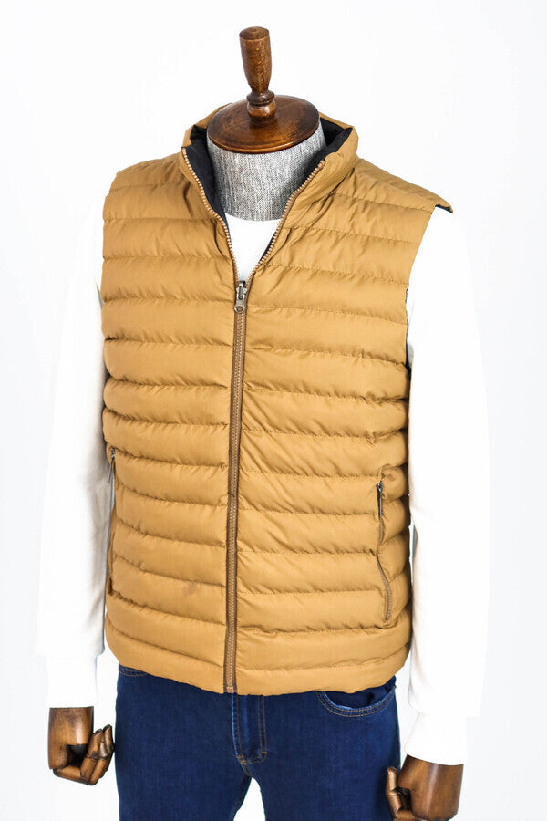 Reversible Puffer Yellow Men Down Vest - Wessi