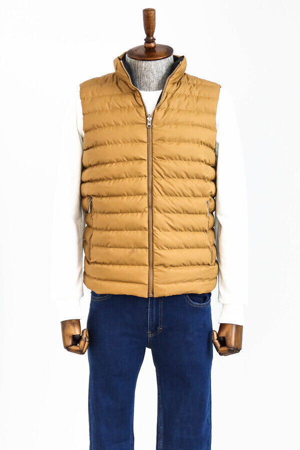 Reversible Puffer Yellow Men Down Vest - Wessi