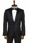 Shawl Lapel Floral Patterned Black Men Prom Blazer - Wessi