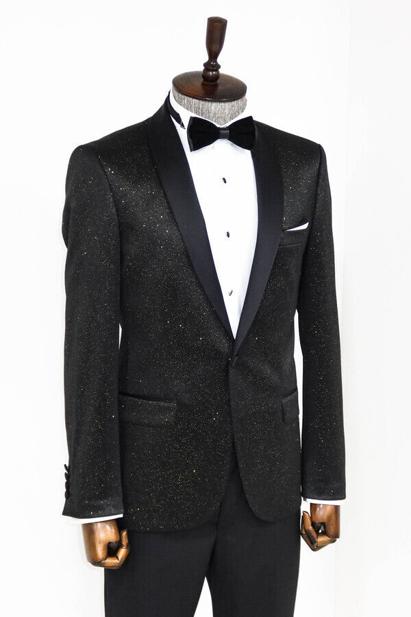 Blazer ajustado con solapa chal para hombre, blazer de fiesta - Wessi