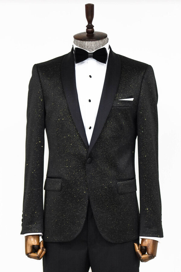 Blazer ajustado con solapa chal para hombre, blazer de fiesta - Wessi