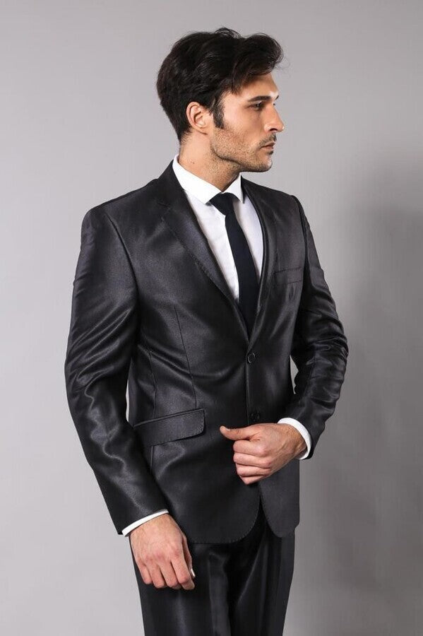 Shiny Smoked Men's Suit - Wessi