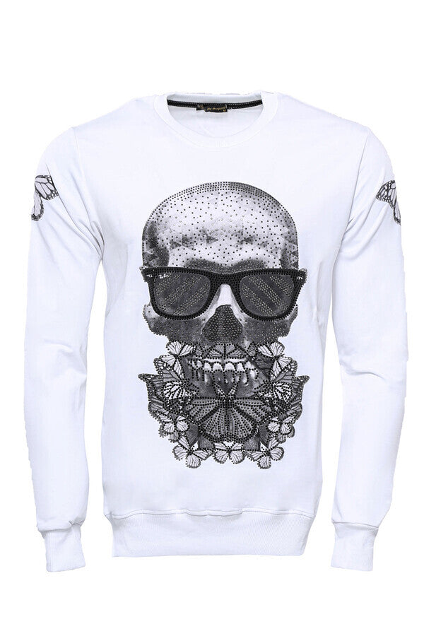 Sudadera blanca con estampado de calaveras - Wessi