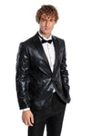 Blazer de fiesta ajustado y estampado para hombre, color negro - Wessi