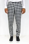 Slim Fit Checked Black Men Pants - Wessi