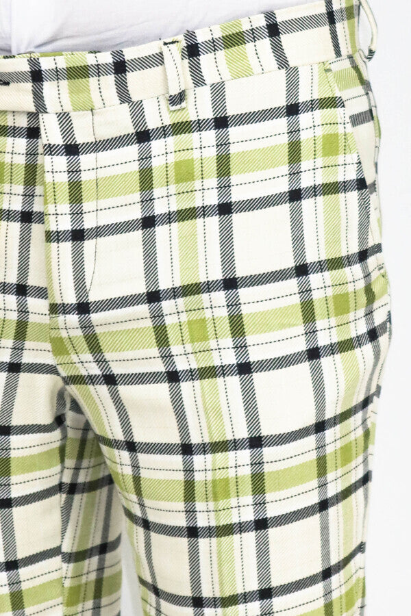 Pantalones de cuadros grises ajustados para hombre - Wessi